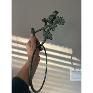 Vintage wrought iron holder green French Italian themed